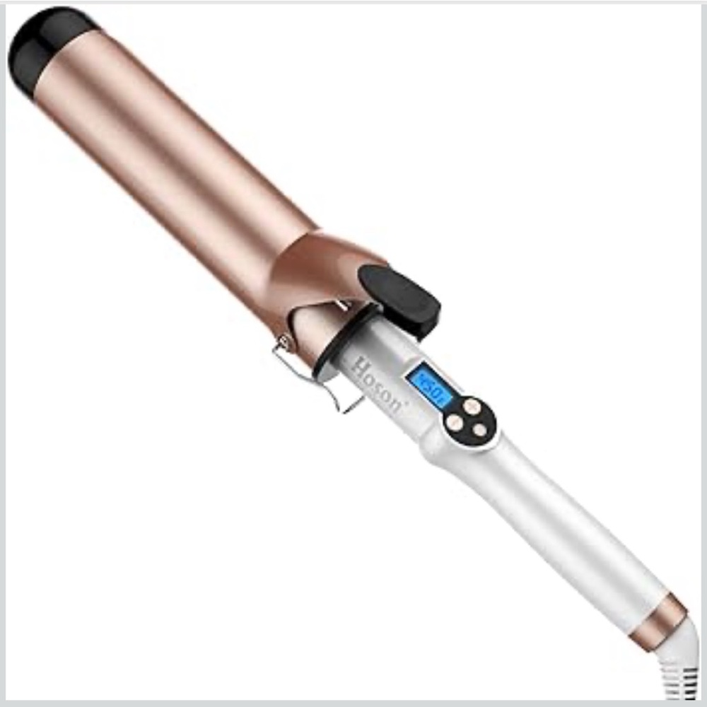 2” Curling Iron Large Barrel, Dual Voltage, Ceramic Coating with LCD Display